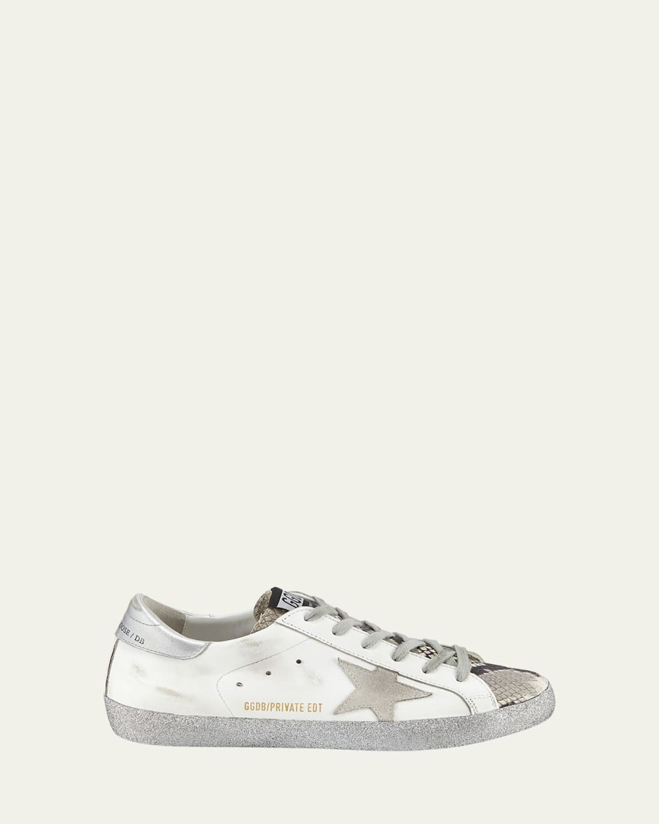 Superstar Snake-Print and Glitter Sneakers